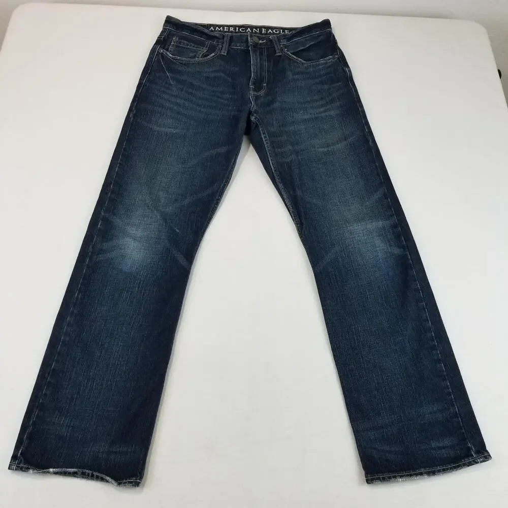 American Eagle Outfitters Jeans Mens 31x32 Blue Relaxed Straight Cotton Denim